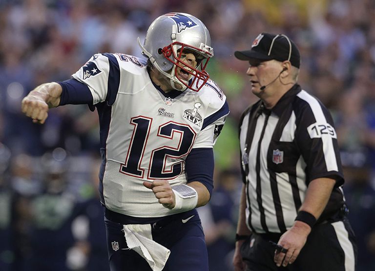 Tom Brady grita de emoción en el Super Bowl XLIX