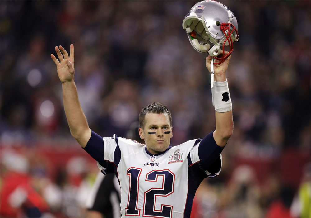 Brady festeja en el Super Bowl LI
