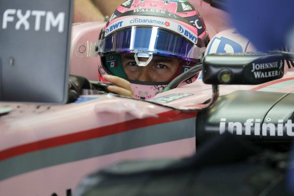 Checo Pérez, en la primera práctica del GP de México