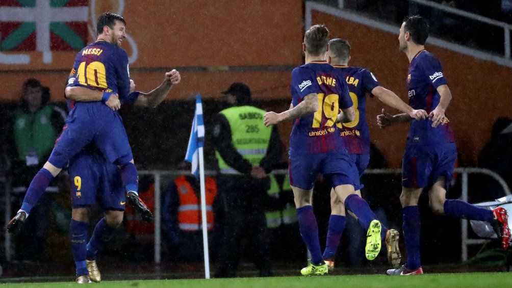 Jugadores de Barcelona en pleno festejo 