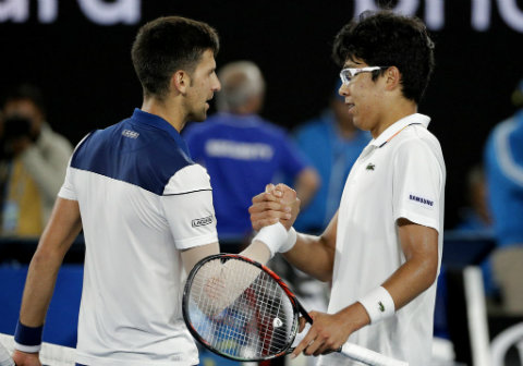 Djokovic y Chung en el Abierto de Australia
