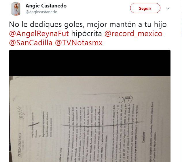 Publicación de la expareja de Ángel Reyna
