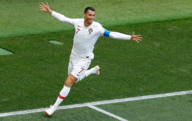 Cristiano Ronaldo festeja una anotación en la Copa del Mundo