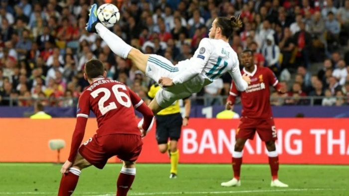 Bale haciendo una chilena en la Final de la Champions 