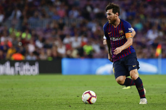 Messi durante un partido con el Barcelona