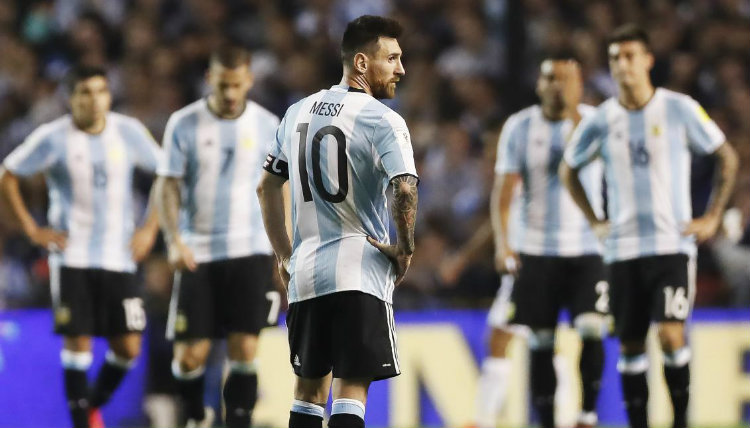 Messi, durante un juego con Argentina en Rusia 2018