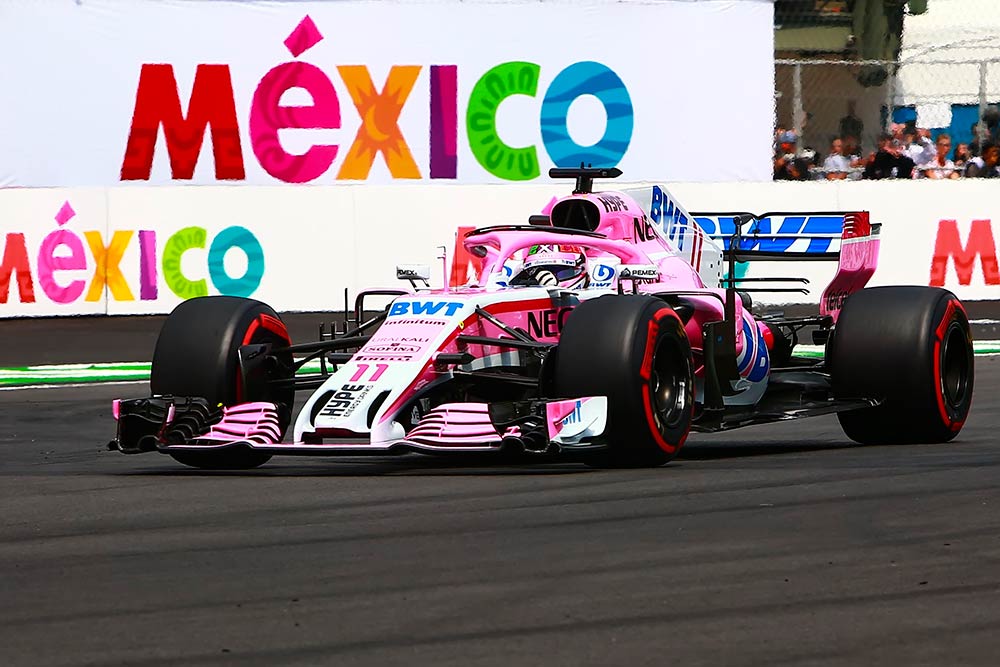 Sergio Pérez, durante el GP de México 2018