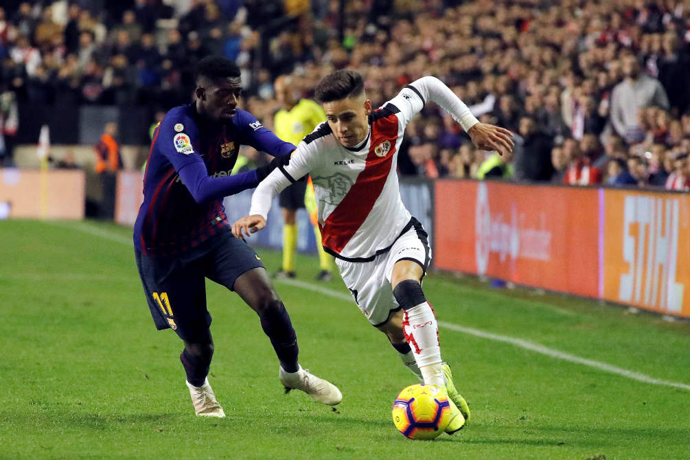 Ousmane Dembelé durante un juego del Barcelona