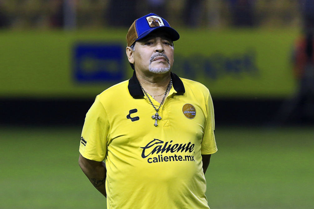 Maradona durante un partido de Dorados