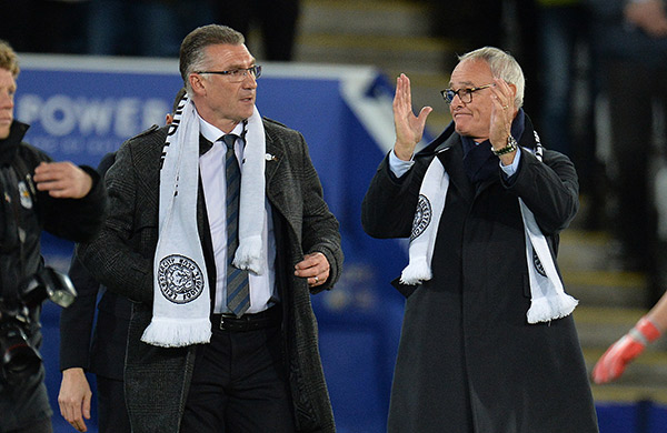 Ranieri celebra durante su estancia en Leicester
