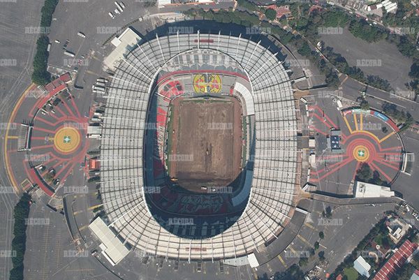 La cancha del Estadio Azteca desde las alturas
