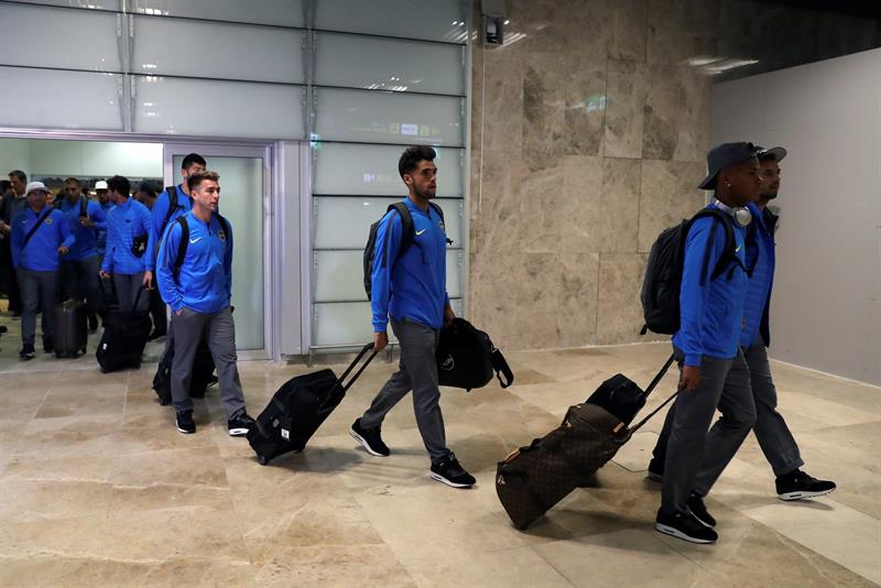 Los jugadores de Boca Juniors llegando a Madrid