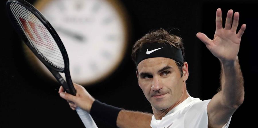 Federer, durante un juego del Australian Open de 2018