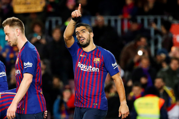 Suárez celebra su anotación frente al Eibar