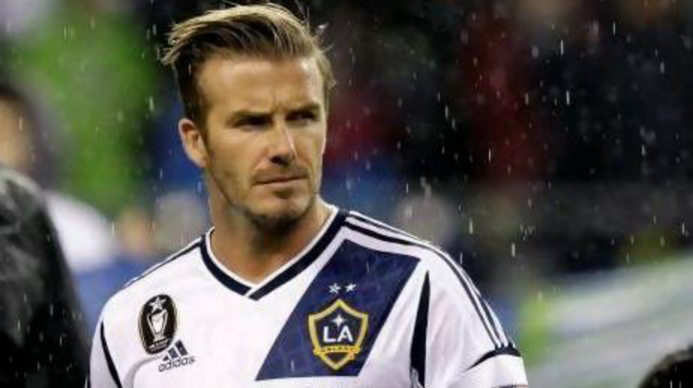 Beckham durante un juego del Galaxy
