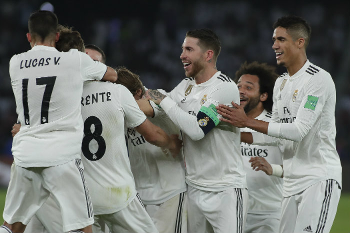 Jugadores del Real Madrid festejan en el Mundialito 2018
