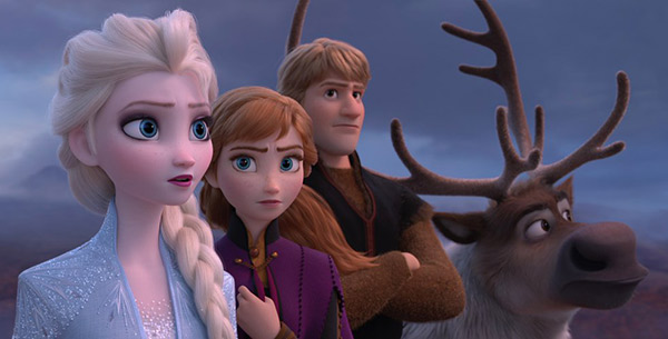 Elsa, Ana, Kristoff y Sven, en la segunda producción