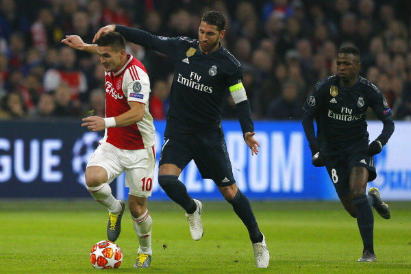 Ramos, durante el partido contra Ajax