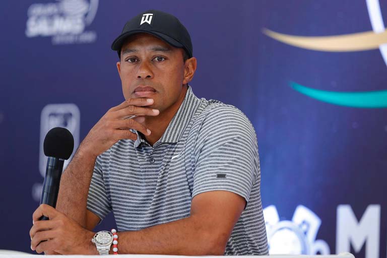 Tiger Woods en conferencia de prensa
