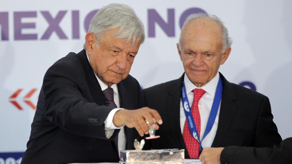 López Obrador y Alfredo Harp presidente de Diablos Rojos