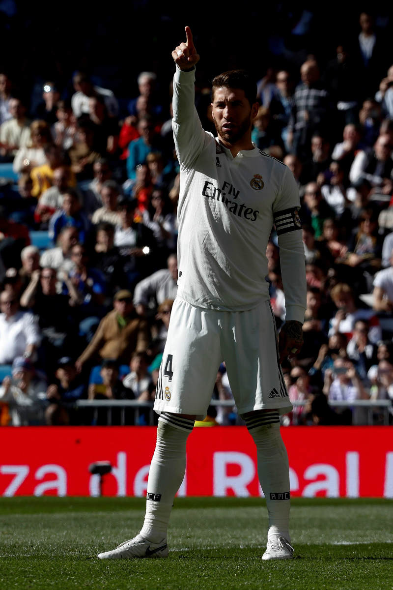 Sergio Ramos durante un juego con el Real Madrid