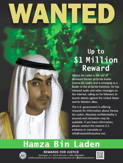 Hamza bin Laden es buscado por el Gobierno de Estados Unidos