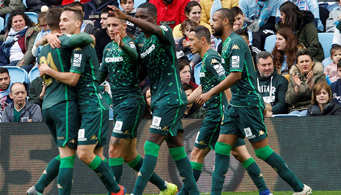 Betis festejando un gol ante el Celta de Vigo 