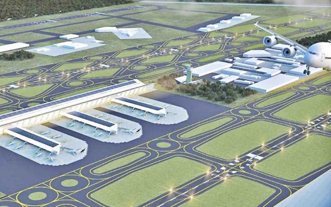 La maqueta de cómo sería el nuevo aeropuerto de Santa Lucía