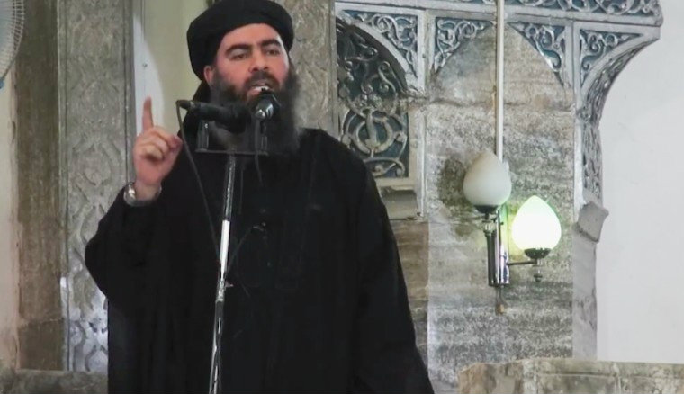 Abu Bakr al-Baghdadi, durante un discurso
