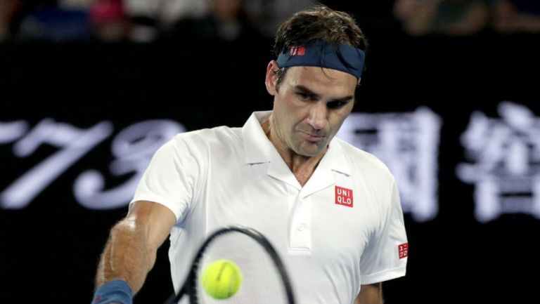 Federer en el duelo contra Taylor Fritz en el Australian Open 