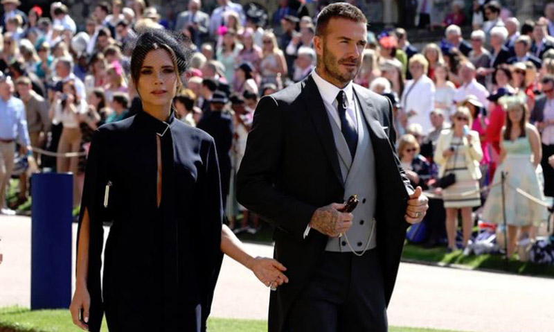 Victoria y David Beckham asistieron a la boda Real 