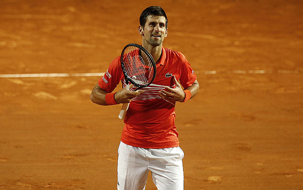 Novak Djokovic, durante juego contra  Diego Schwartzman