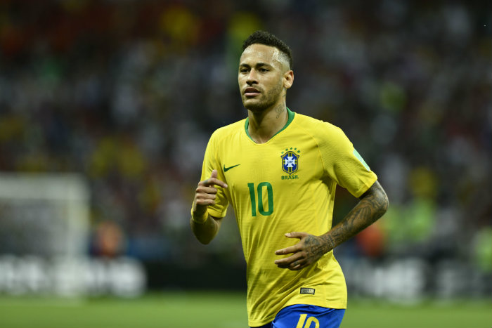 Neymar, en un partido de Brasil