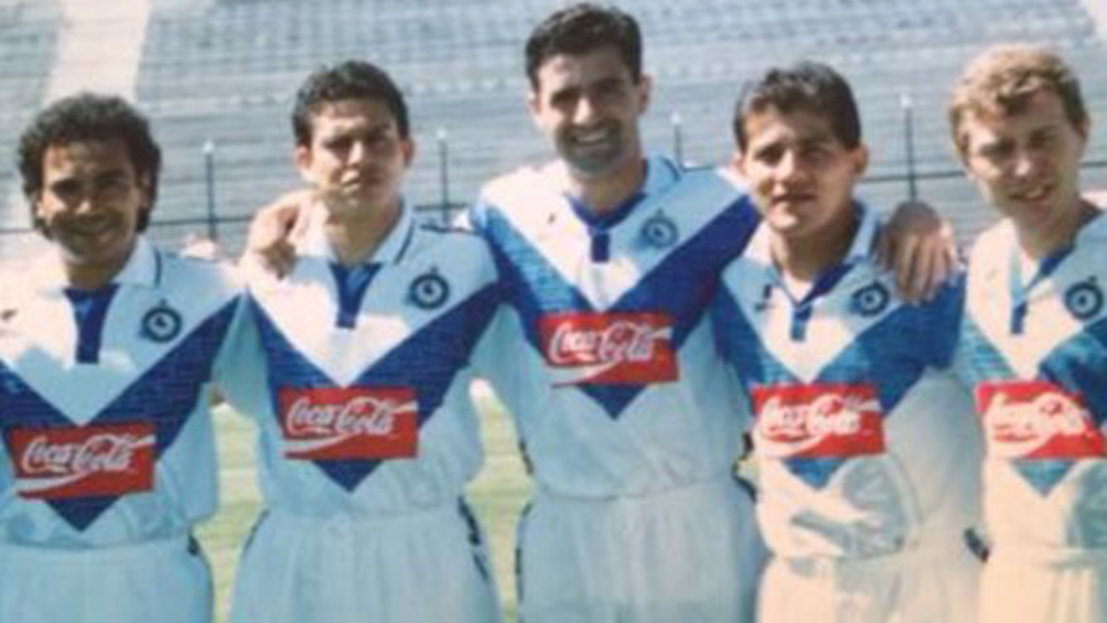 Hugo, Reyes, Míchel, Soto y Butragueño, en su época en Celaya