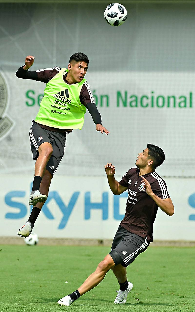 Álvarez y Jiménez, durante un entrenamiento con la Selección Nacional