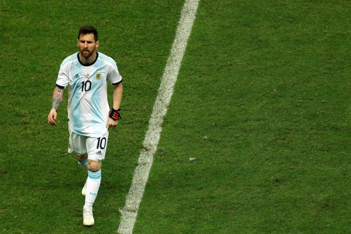 Messi durante el partido contra Colombia