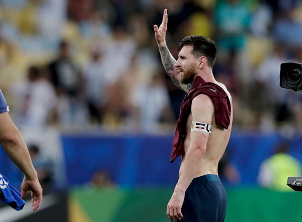 Messi al final del partido contra Venezuela 