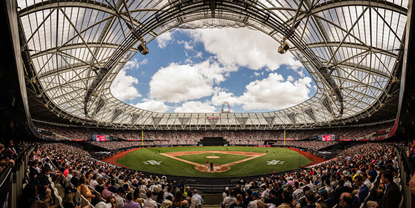 Panorámica del Estadio Olímpico de Londres en el Yankees-Red Sox
