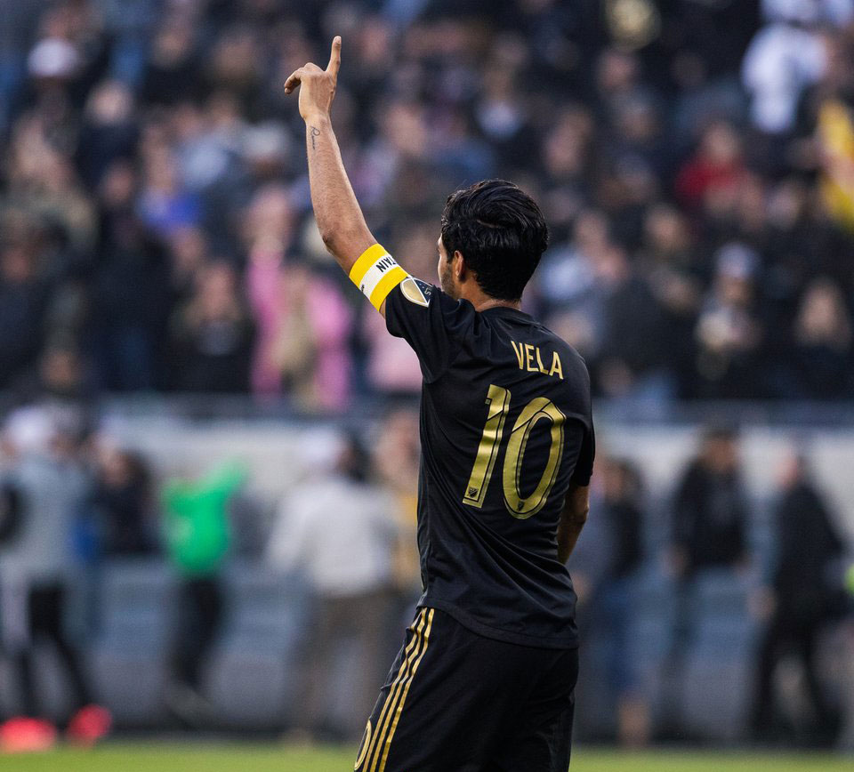 Carlos Vela festeja un gol con Los Angeles FC