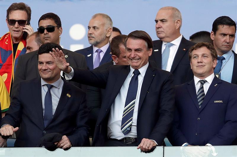 Jair Bolsonaro, en la Final de la Copa América