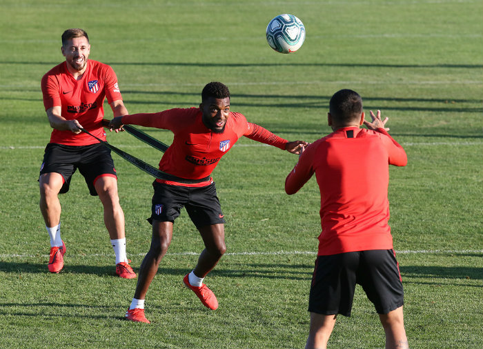 Herrera, en un entrenamiento del Atlético