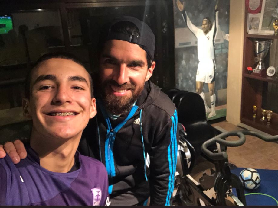 Diego y Sebastián Abreu se toman una selfie