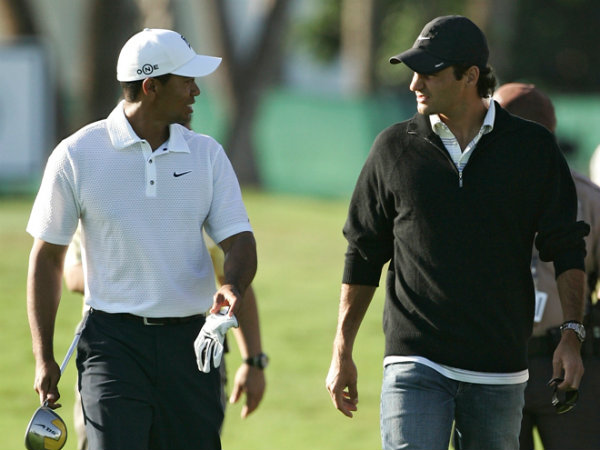 Tiger Woods y Roger Federer en el campo