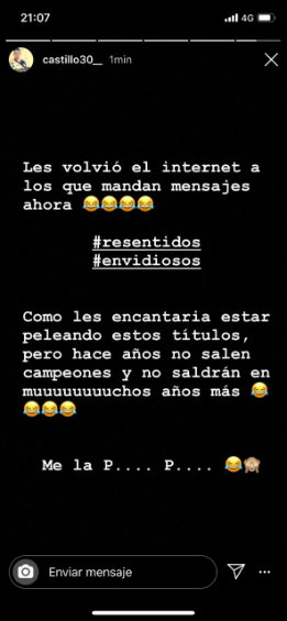 La historia de Nico Castillo en Instagram