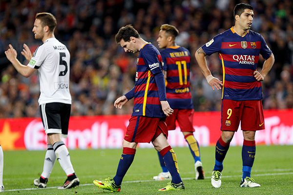 Messi, Neymar y Luis Suárez tras la derrota 