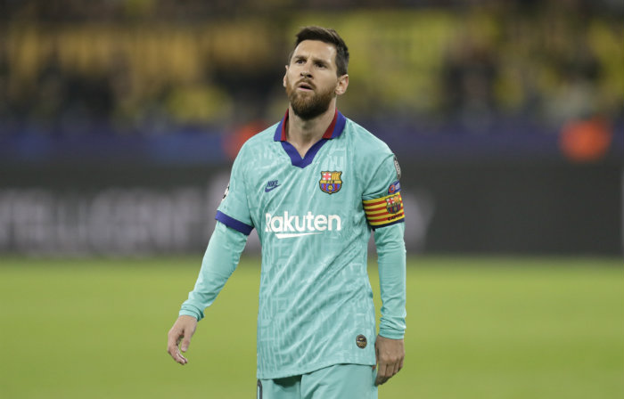Messi, en un partido de Champions League