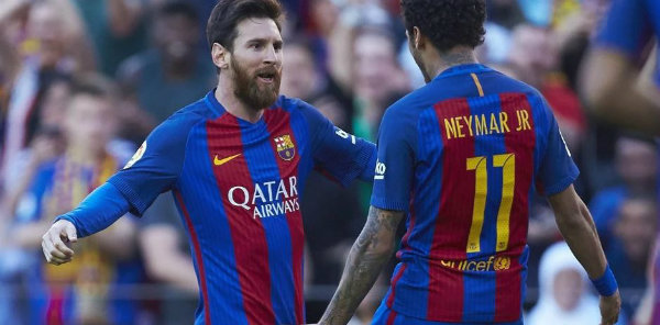 Neymar y Messi como jugadores del Barcelona