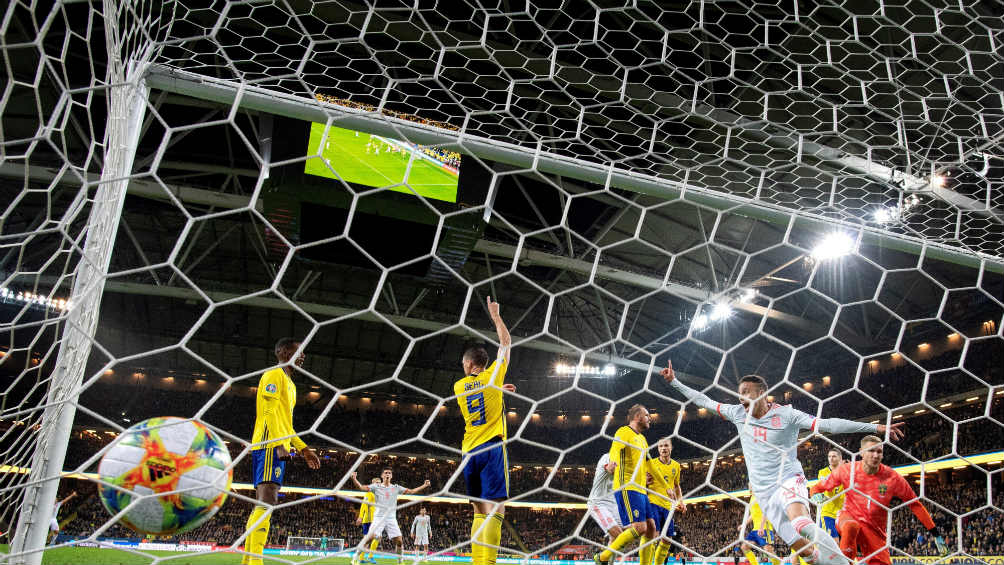 El momento del gol de Rodrigo contra Suecia