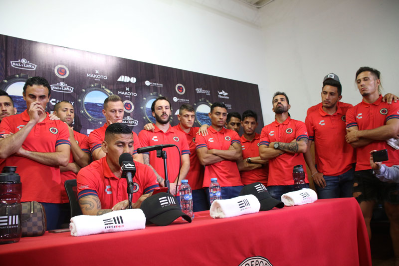 Jugadores de Veracruz en conferencia de prensa