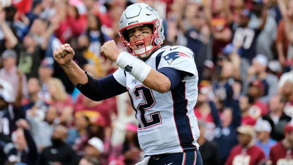 Tom Brady celebrando una anotación con Patriots